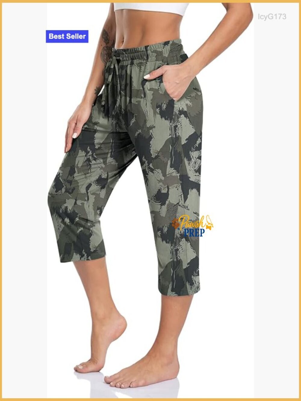 Capri Yoga Pants with Pockets Loose Drawstring Sweatpants Lounge Crop Pants